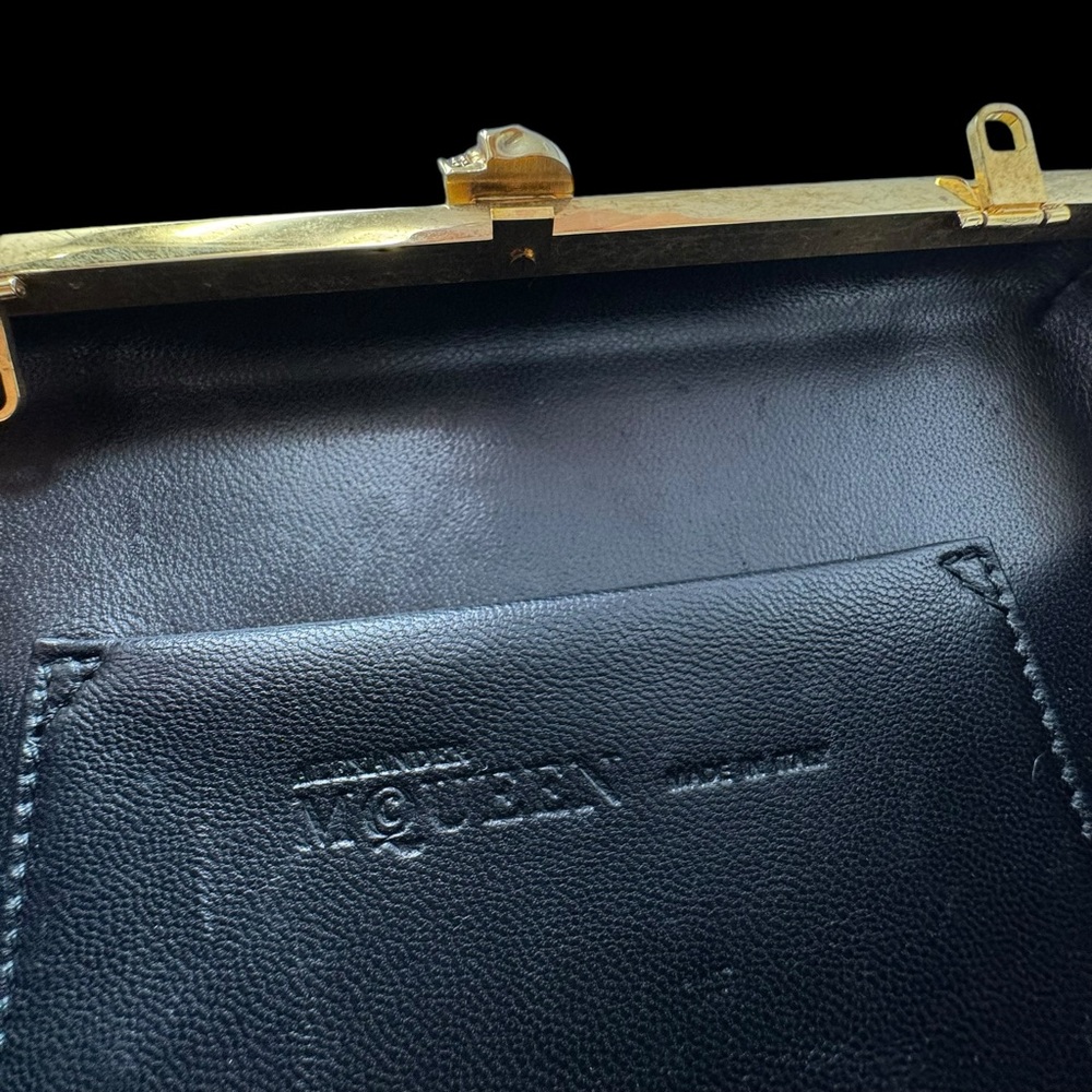Alexander McQueen Studded Skull Convertible Clutch Black & Gold✨ Retail: $1,600 - Picture 5 of 8